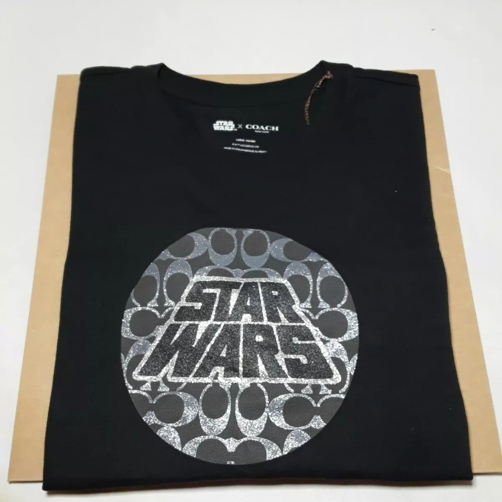 STAR WARS X COACH Signature Black T-Shirt NWT